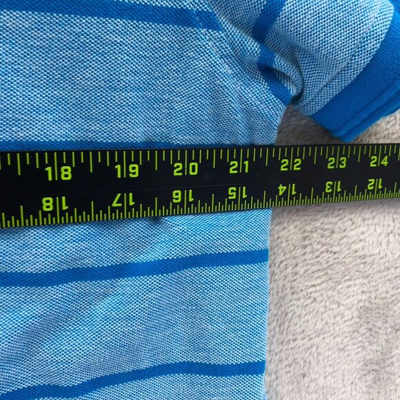 Nautica Mens Polo Shirt Large Striped Short Sleeve Classic Casual Travel Blue - Picture 5 of 10